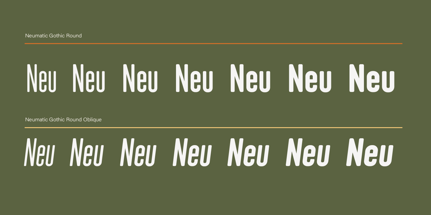 Przykład czcionki Neumatic Gothic Round Semi Bold Oblique
